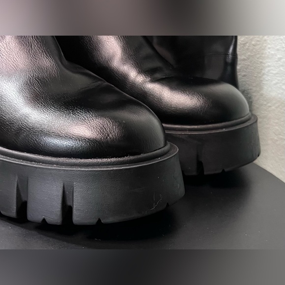 G By Guess Coen Tall Platform Riding Boots Over The Knee Chain Chunky Goth Core - Picture 6 of 13